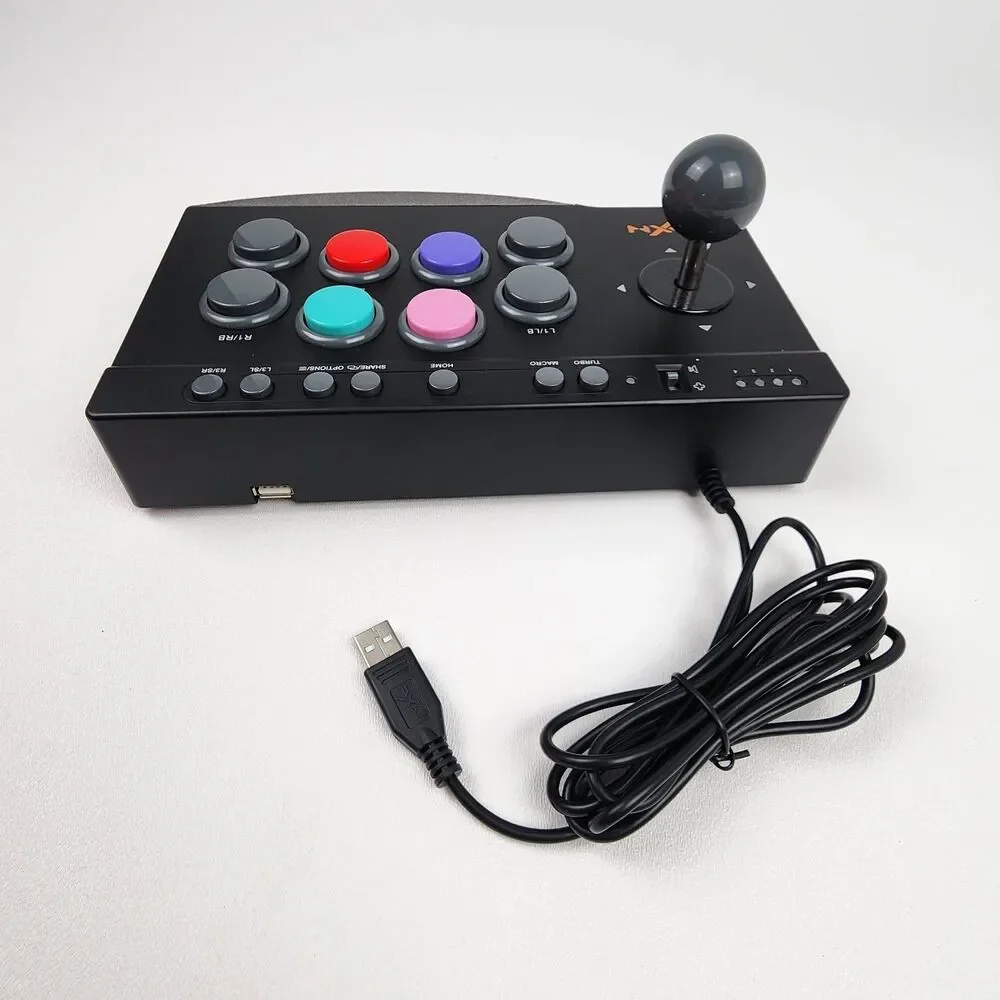 PXN 0082 USB Arcade Fight Stick Xbox PS4 PS3 Switch PC Turbo Macro